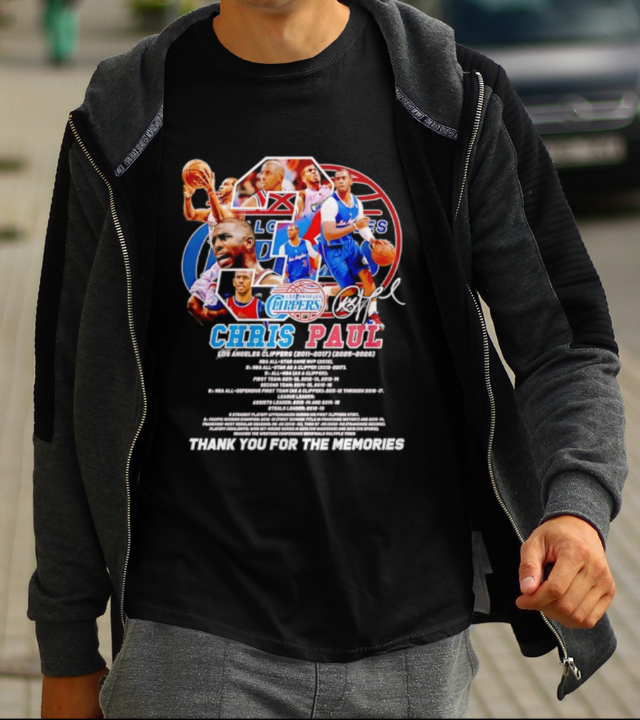 Chris Paul Los Angeles Clippers Memories Highlights And Signature Thank You T-Shirt