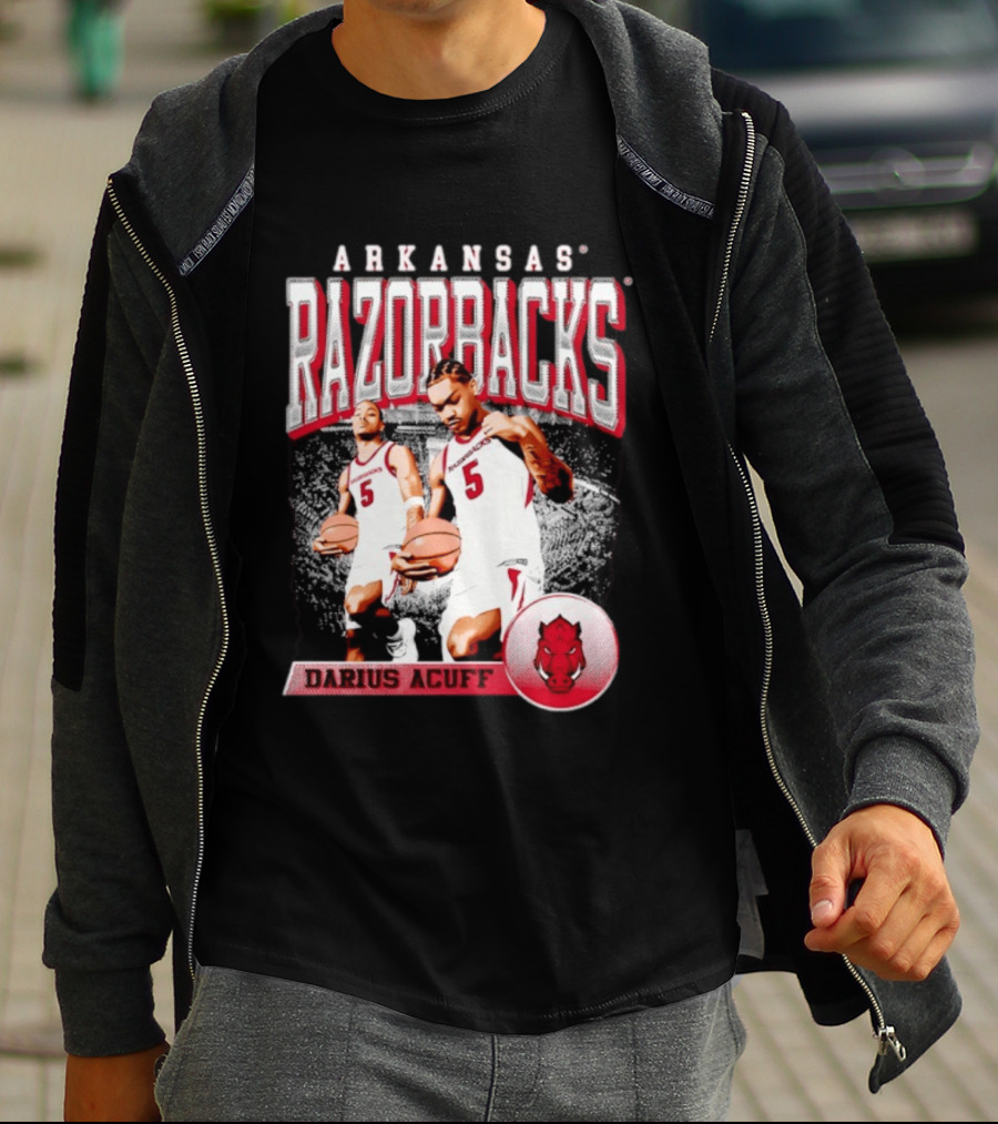 Arkansas Razorbacks Basketball Darius Acuff 5 T-Shirt