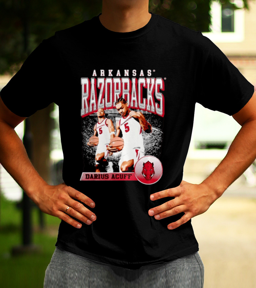Arkansas Razorbacks Basketball Darius Acuff 5 T-Shirt
