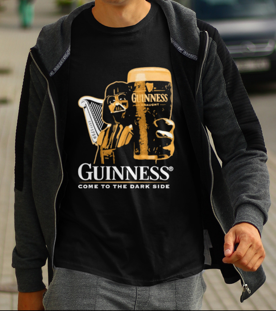 Guinness Darth Vader Come To The Dark Side Star Wars Beer Glass T-Shirt