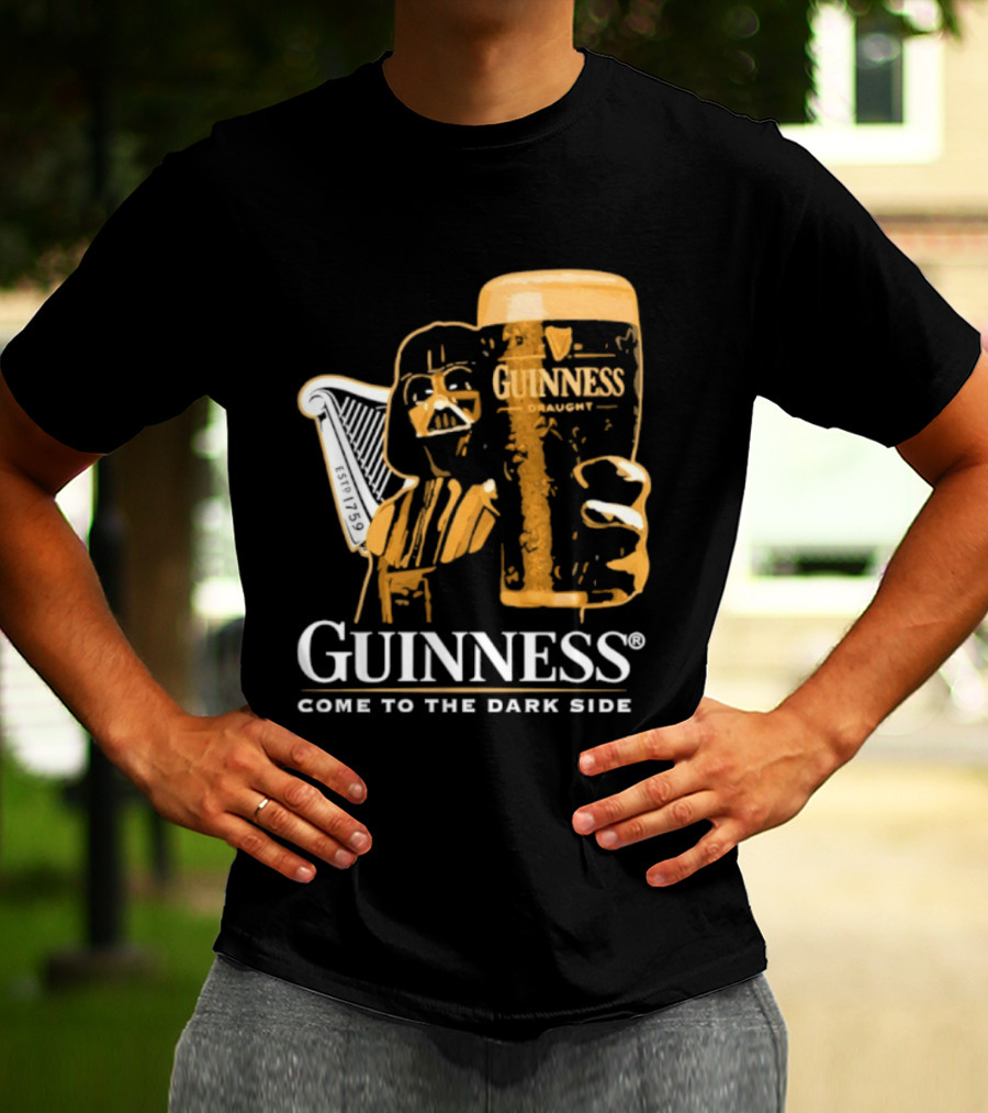 Guinness Darth Vader Come To The Dark Side Star Wars Beer Glass T-Shirt
