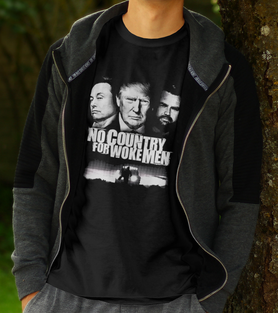 No Country For Woke Men Trump Musk Vance Faces T-Shirt