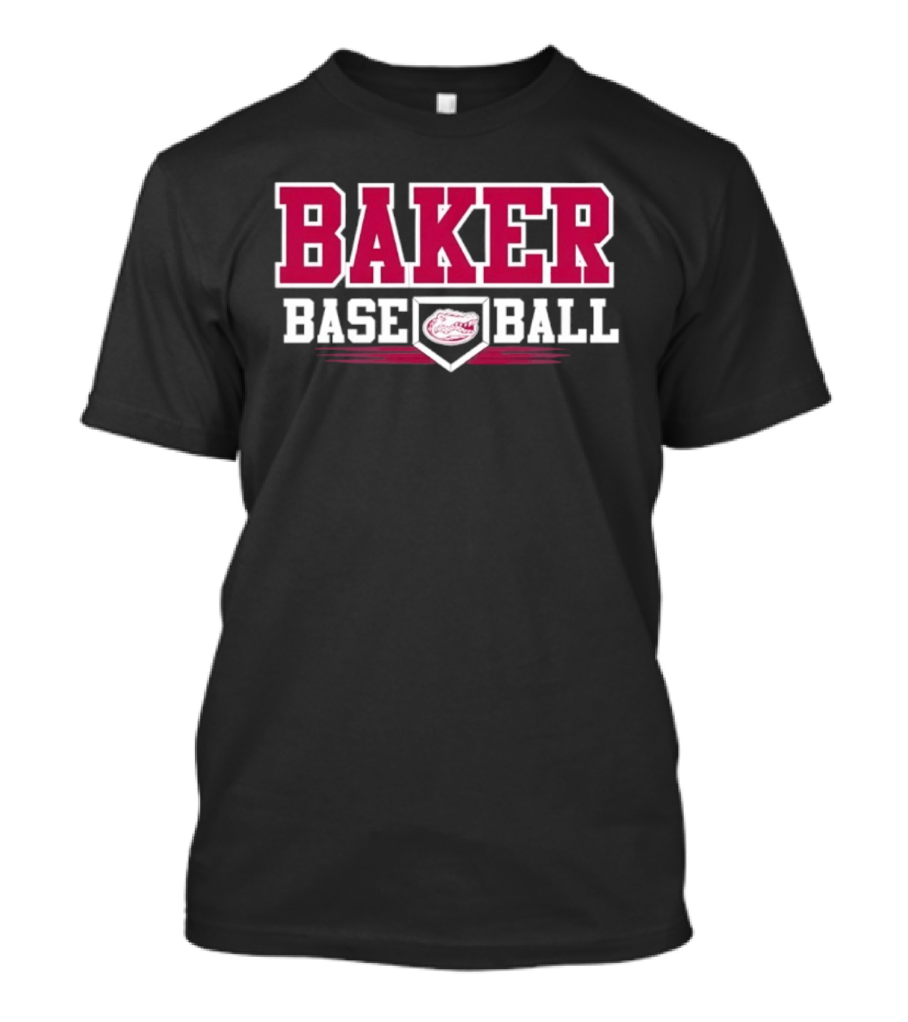 Baker Baseball Gators Home Plate Sports Team T-Shirt