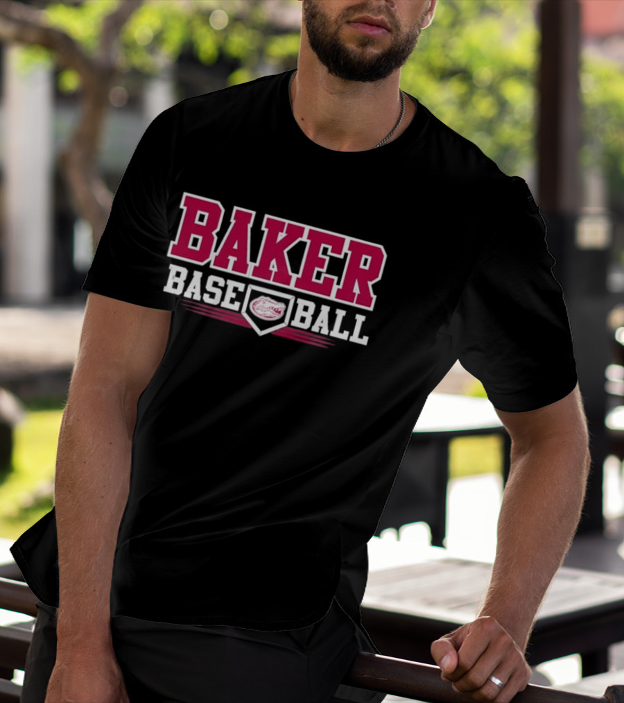 Baker Baseball Gators Home Plate Sports Team T-Shirt