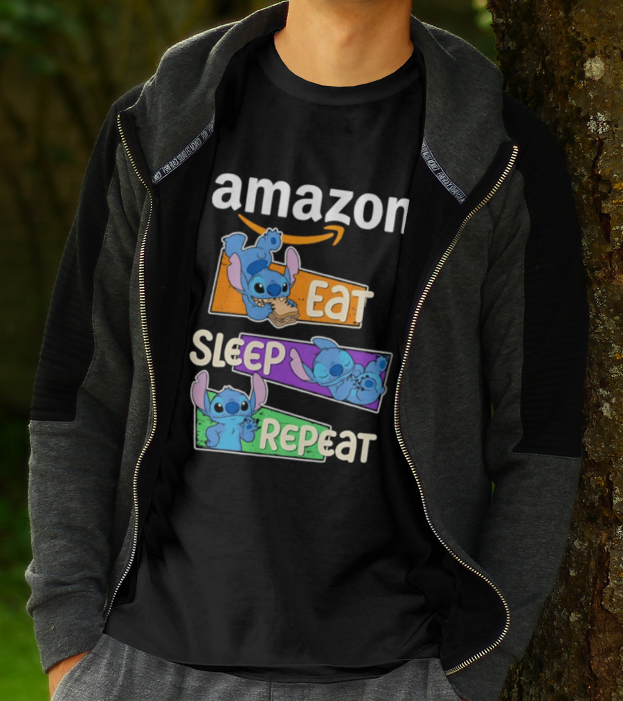 Amazon Stitch Eat Sleep Repeat T-Shirt