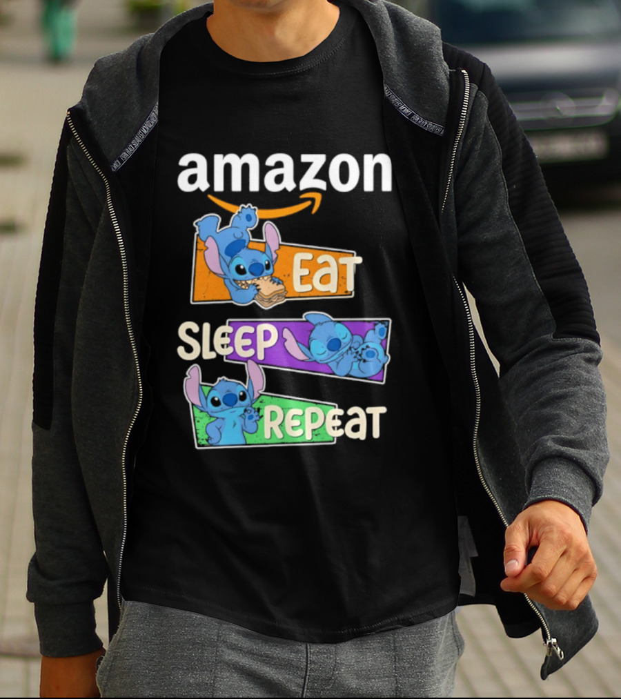 Amazon Stitch Eat Sleep Repeat T-Shirt