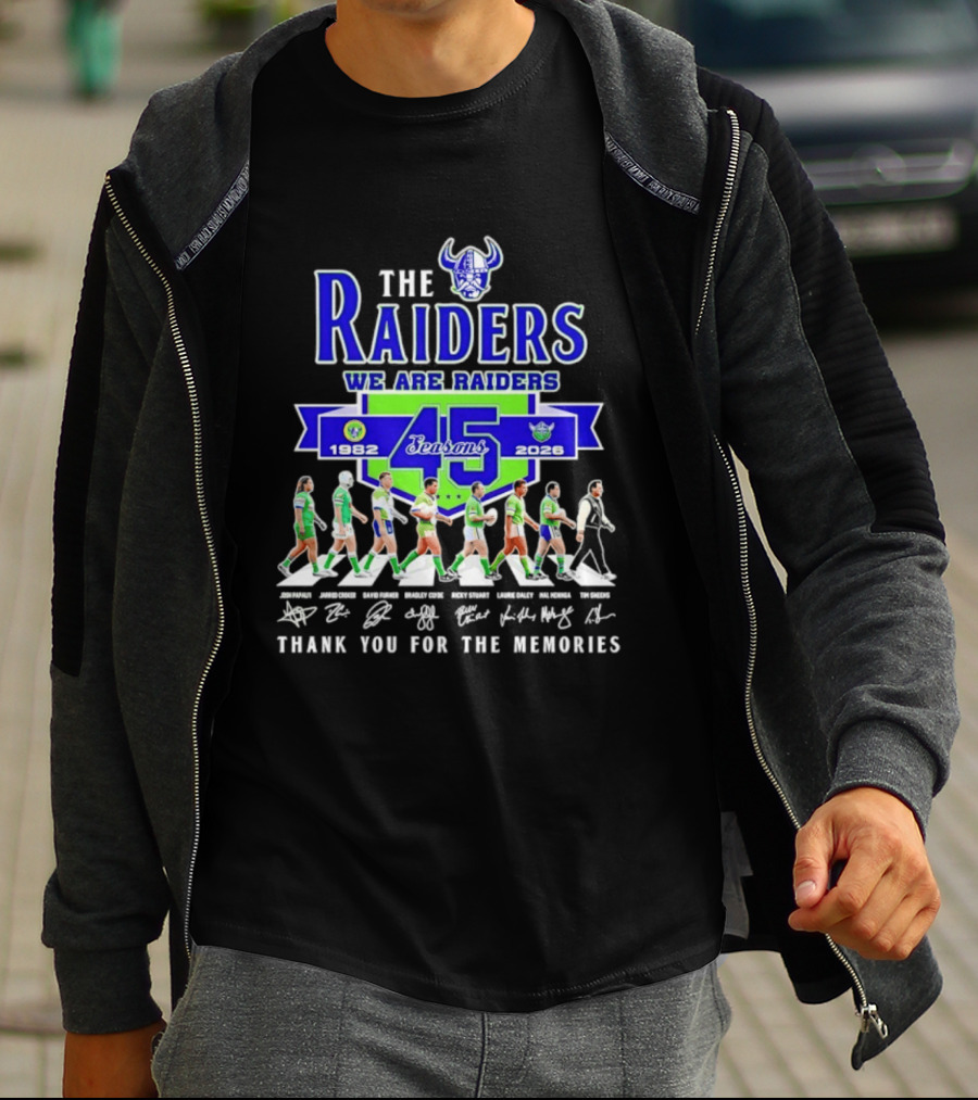 The Raiders We Are Raiders 45 Seasons 1982 2026 Thank You For The Memories T-Shirt