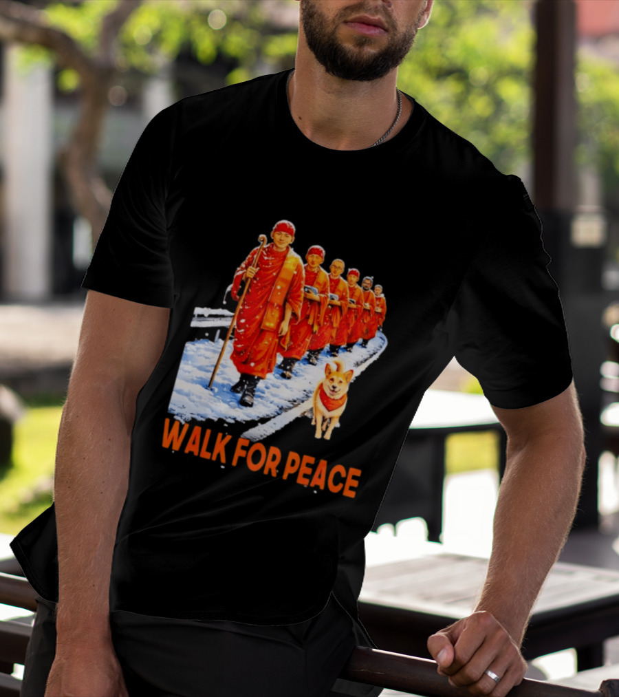 Walk For Peace 2026 Monks And Aloka Dog T-Shirt