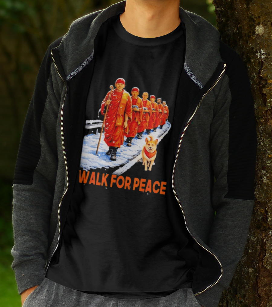 Walk For Peace 2026 Monks And Aloka Dog T-Shirt