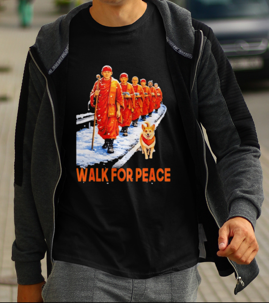 Walk For Peace 2026 Monks And Aloka Dog T-Shirt