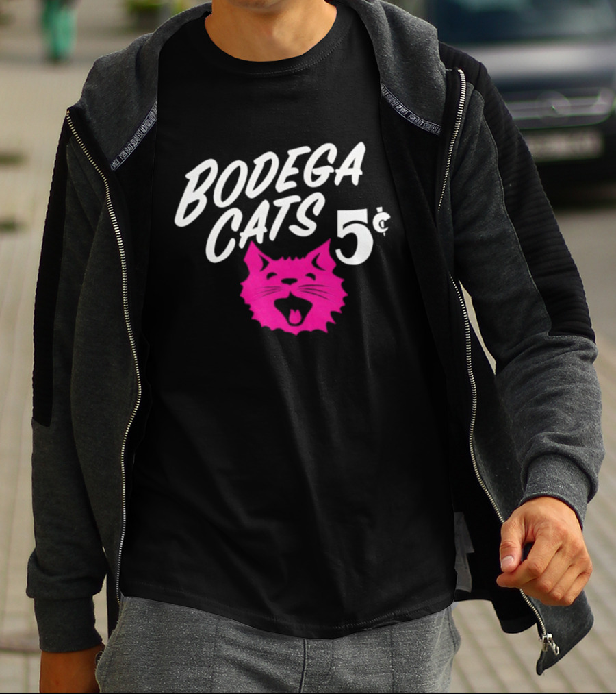 Bodega Cats 5 Cent Pink Cat T-Shirt