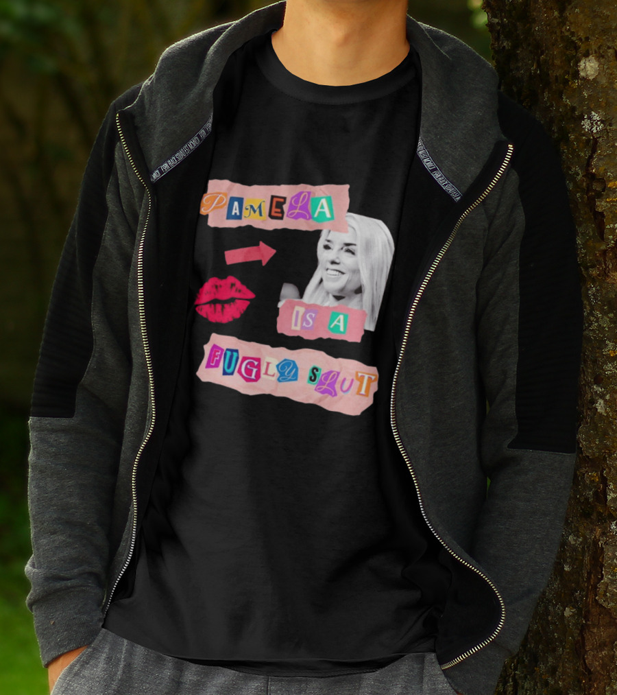 Pamela Is A Fugly Slut Vintage Punk Collage T-Shirt