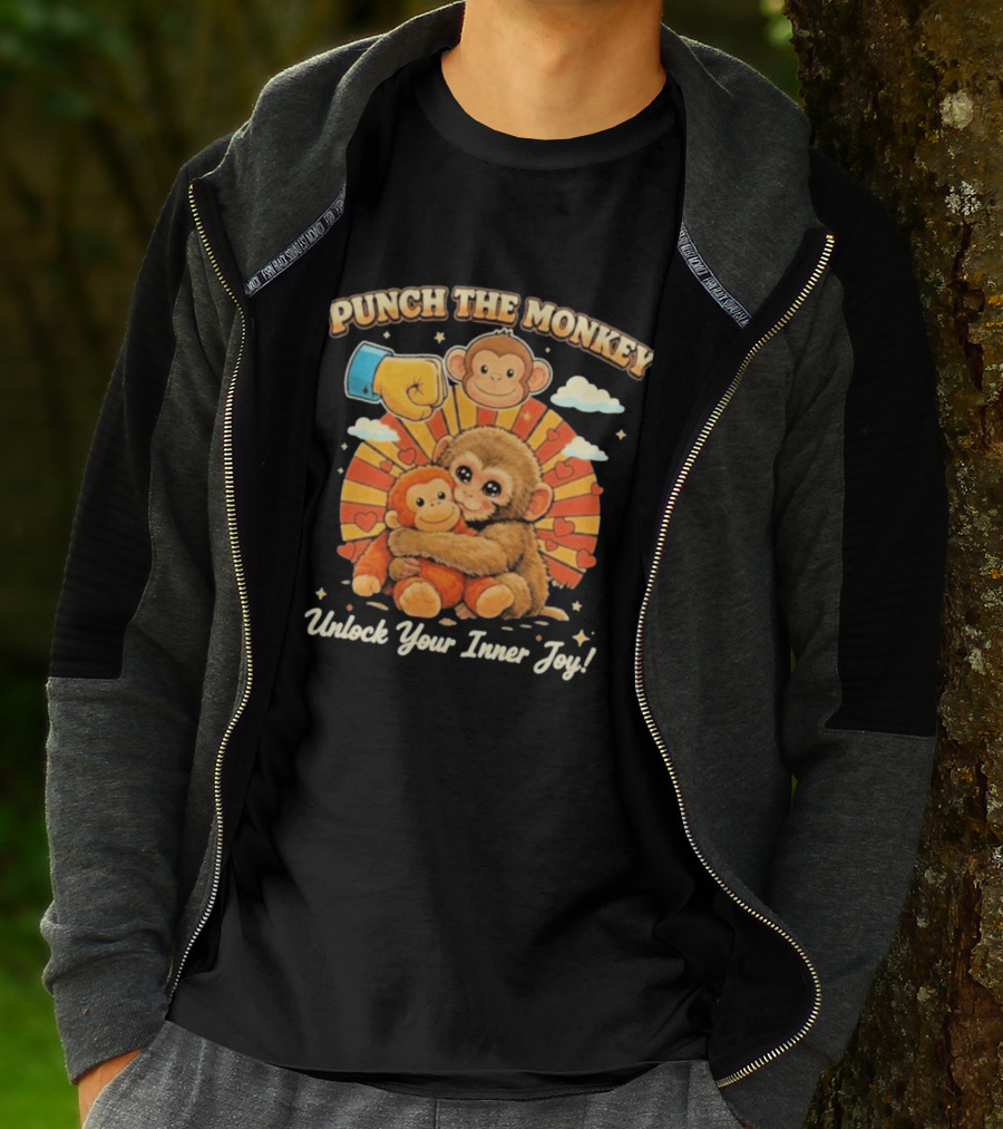 Punch The Monkey Hug Adorable Monkeys Unlock Your Inner Joy Fun T-Shirt