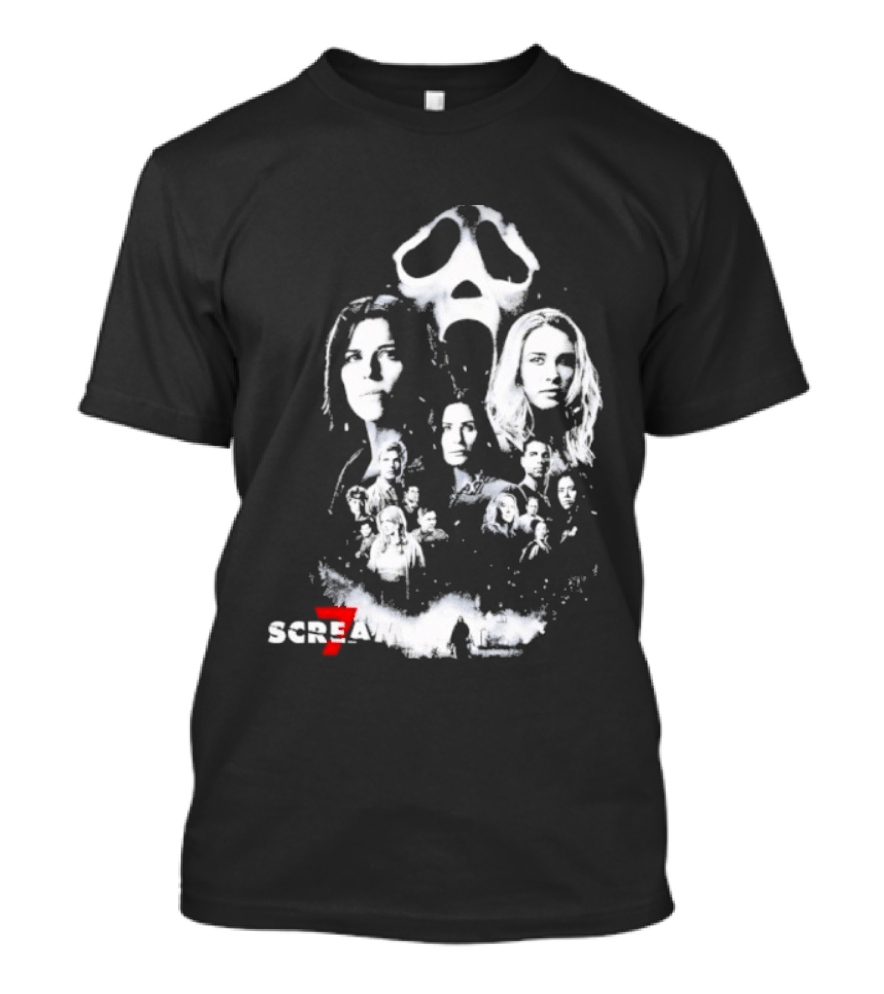 Scream 7 30th Anniversary Kill Tour 2026 Ghostface Mask Collage T-Shirt