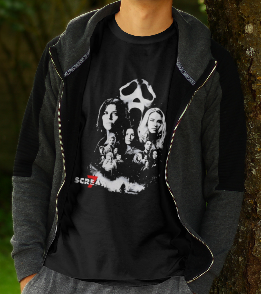 Scream 7 30th Anniversary Kill Tour 2026 Ghostface Mask Collage T-Shirt