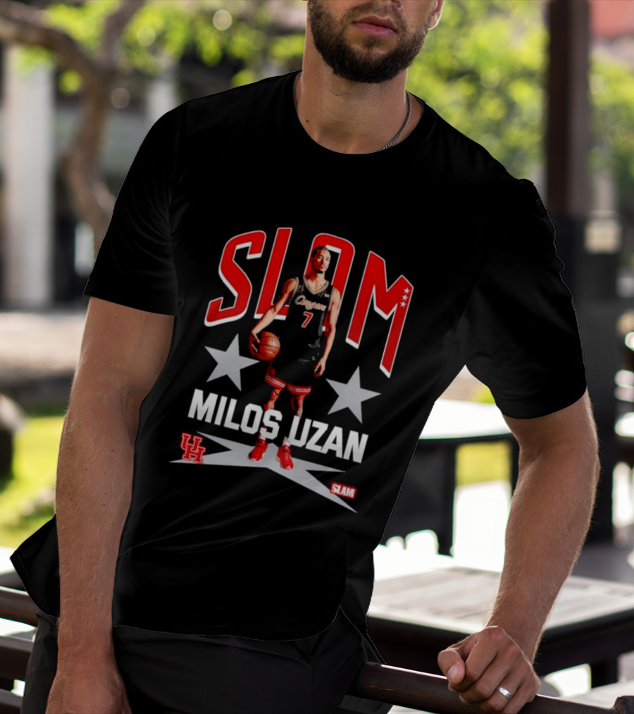 Slam Milos Uzan Remix Houston Cougars Basketball UH Stars T-Shirt