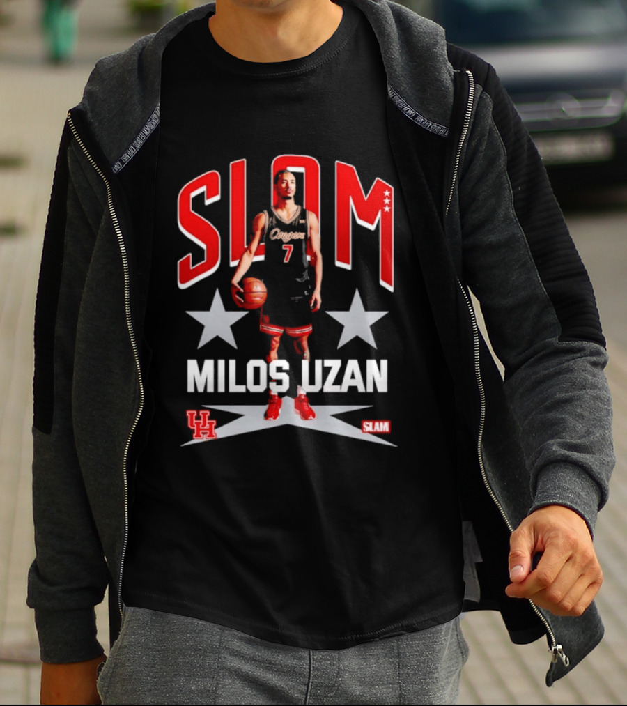 Slam Milos Uzan Remix Houston Cougars Basketball UH Stars T-Shirt