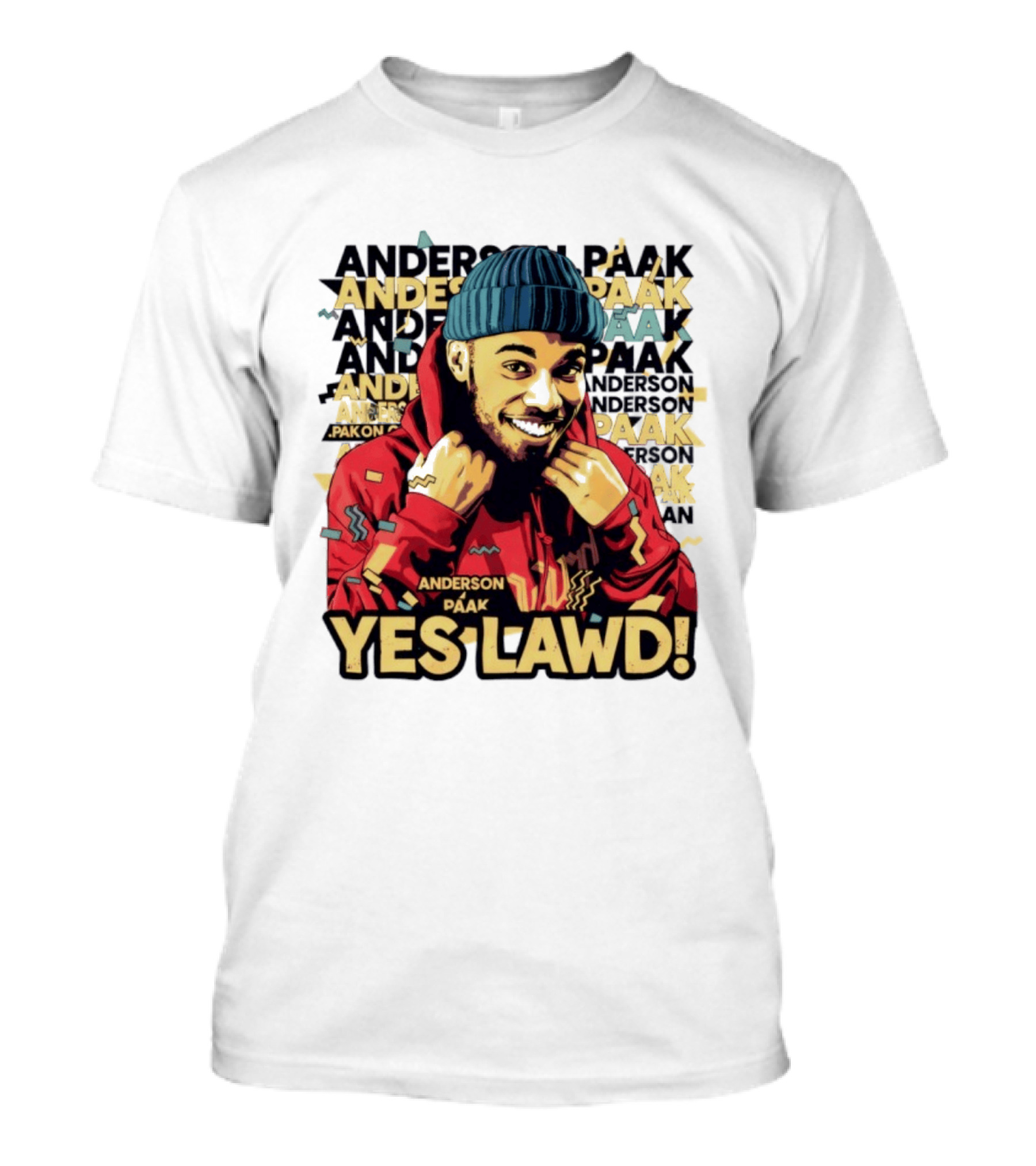 Anderson Paak Yes Lawd Blue Hat Red T-Shirt