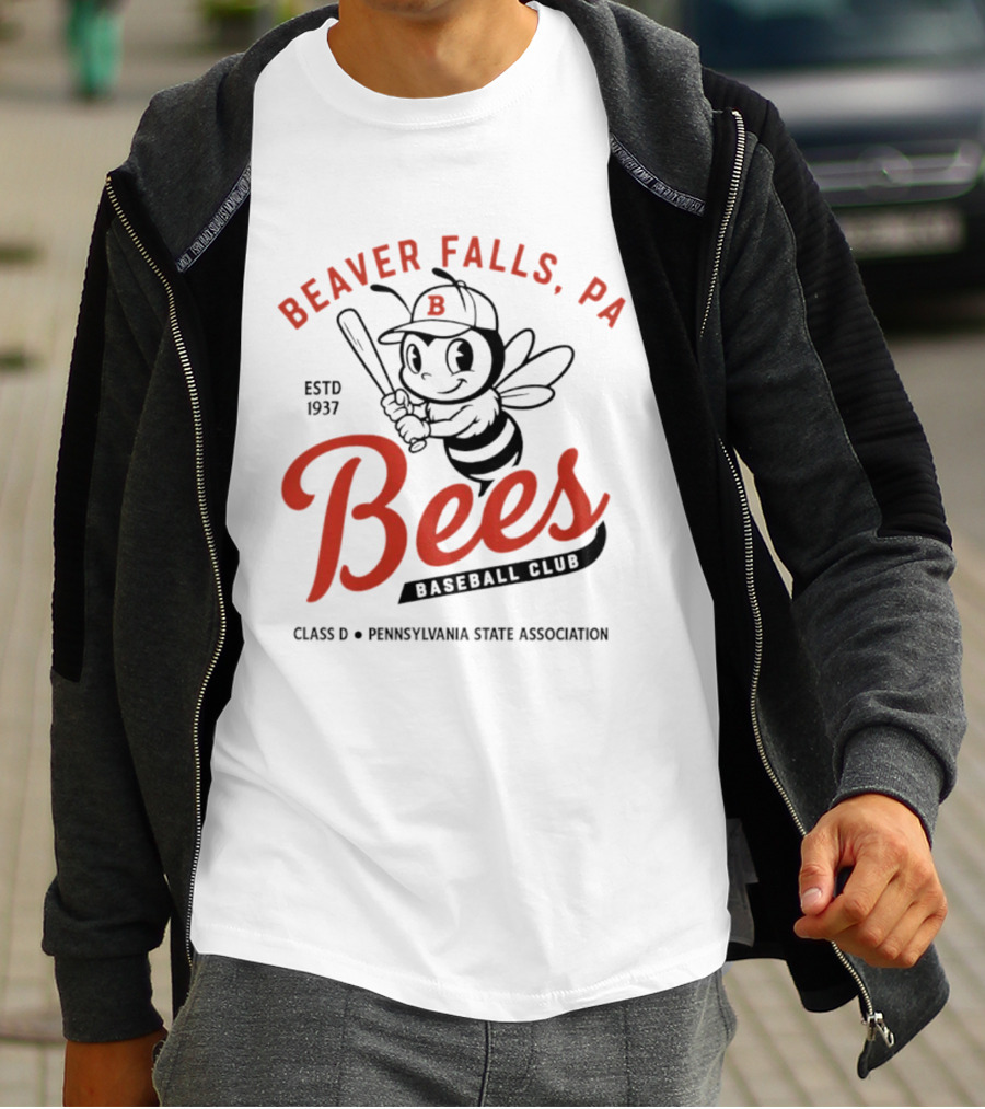Beaver Falls PA Bees Baseball Club Estd 1937 Class D Pennsylvania State Association T-Shirt