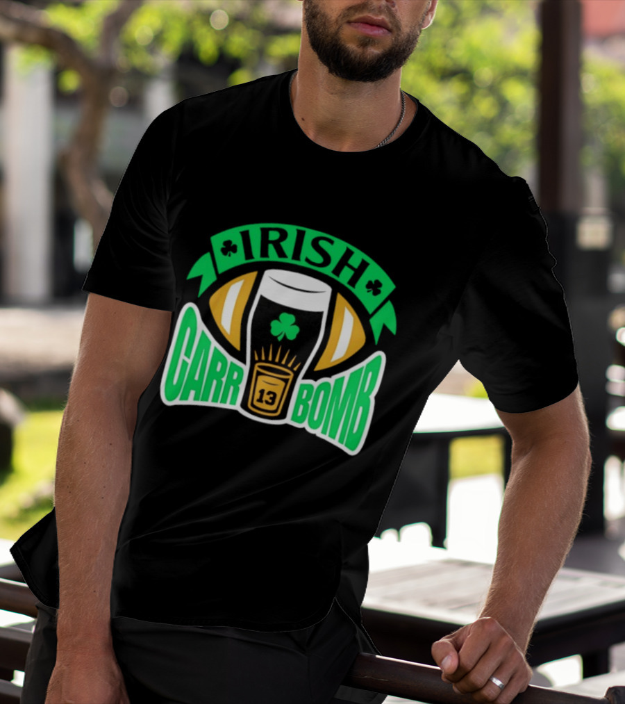 Irish Carr Bomb Football Beer Pint 13 Shamrock Luck T-Shirt
