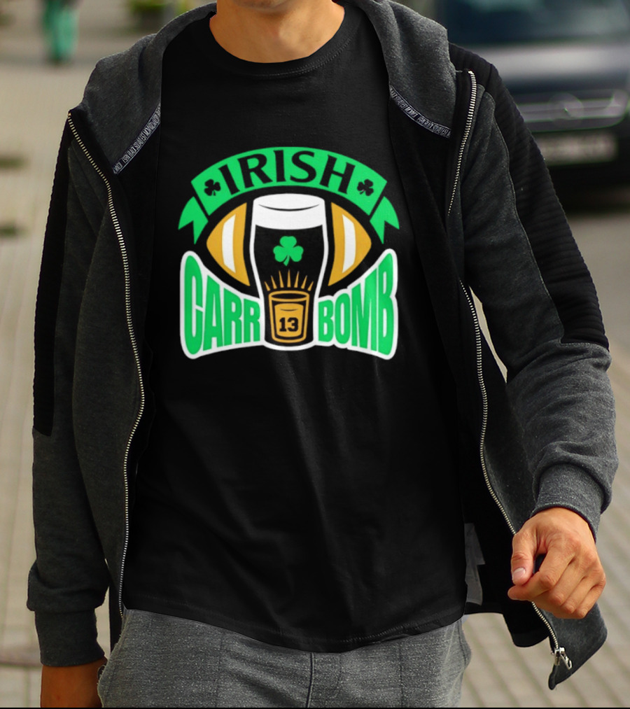 Irish Carr Bomb Football Beer Pint 13 Shamrock Luck T-Shirt