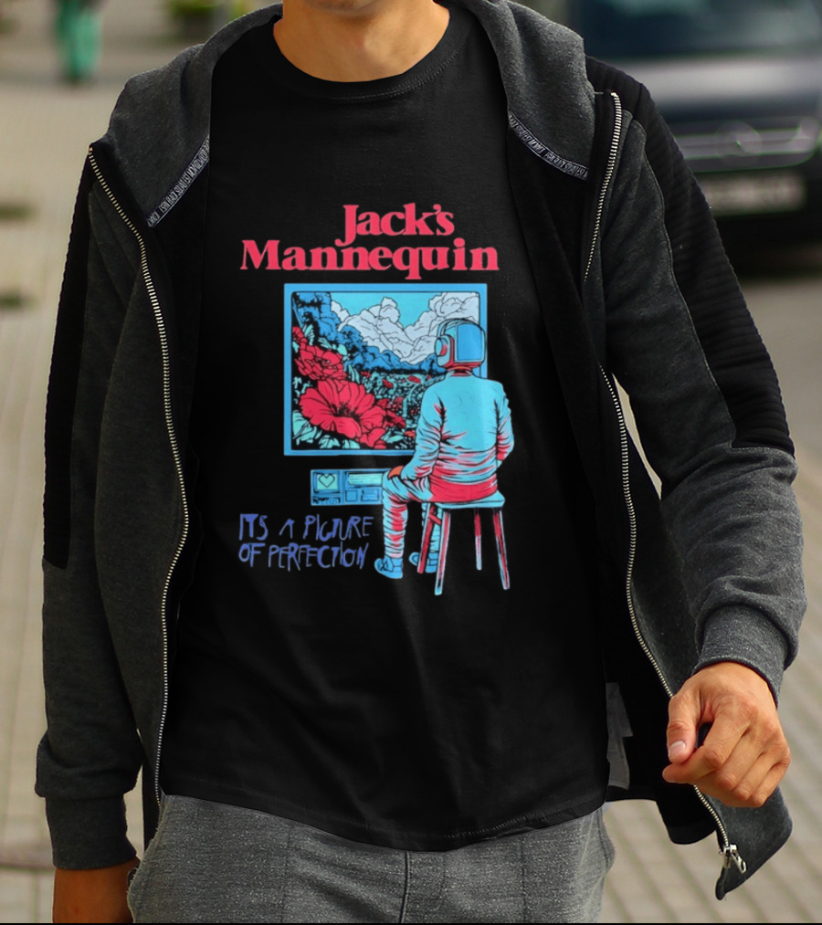 Jack's Mannequin It's A Picture Of Perfection Vibrant Robot Art Scene T-Shirt