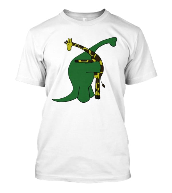 Dinosaur And Giraffe Friendship Embrace T-Shirt