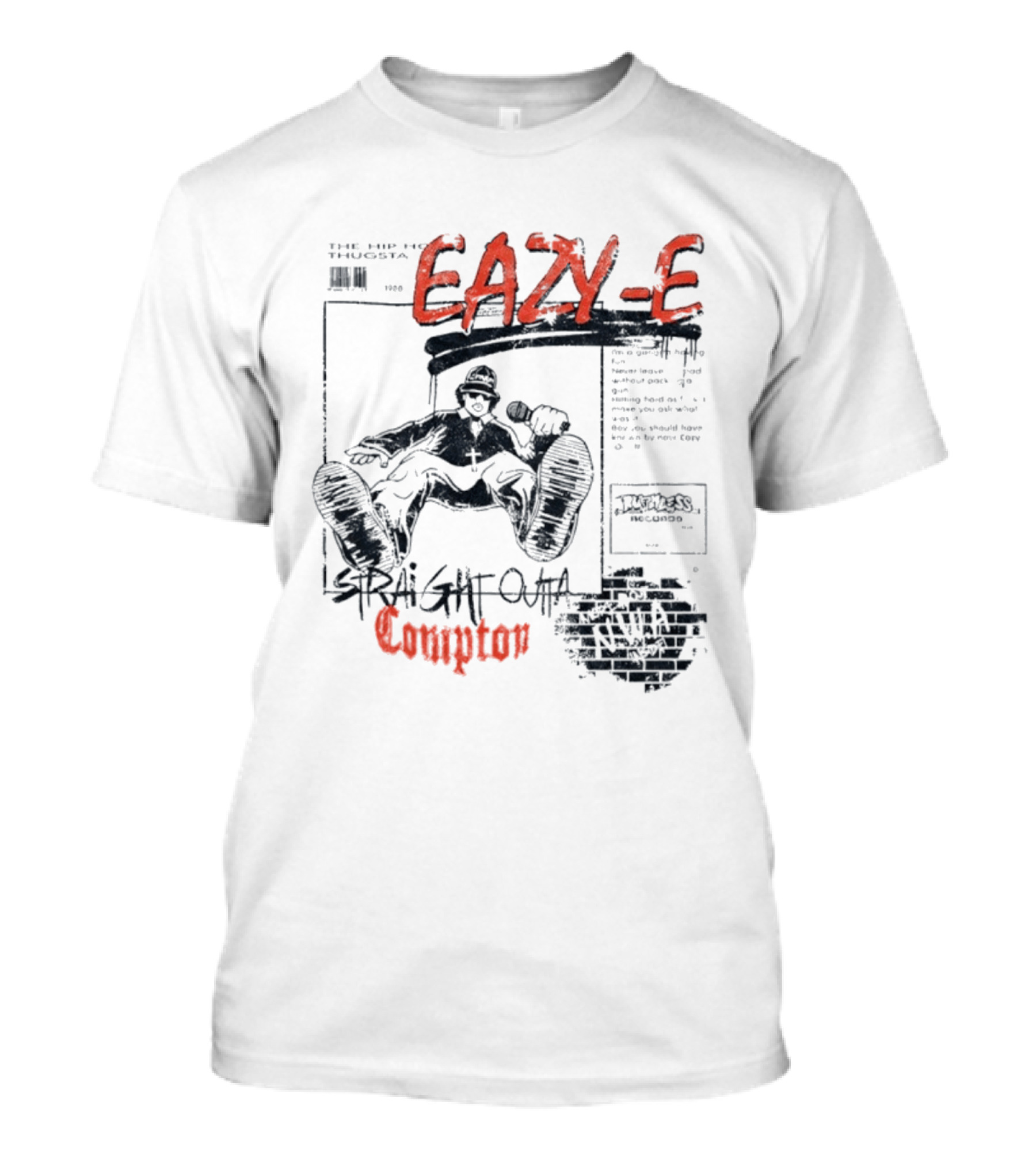 Eazy E Straight Outta Compton NWA Hip Hop Thugsta The Ruthless Villain T-Shirt