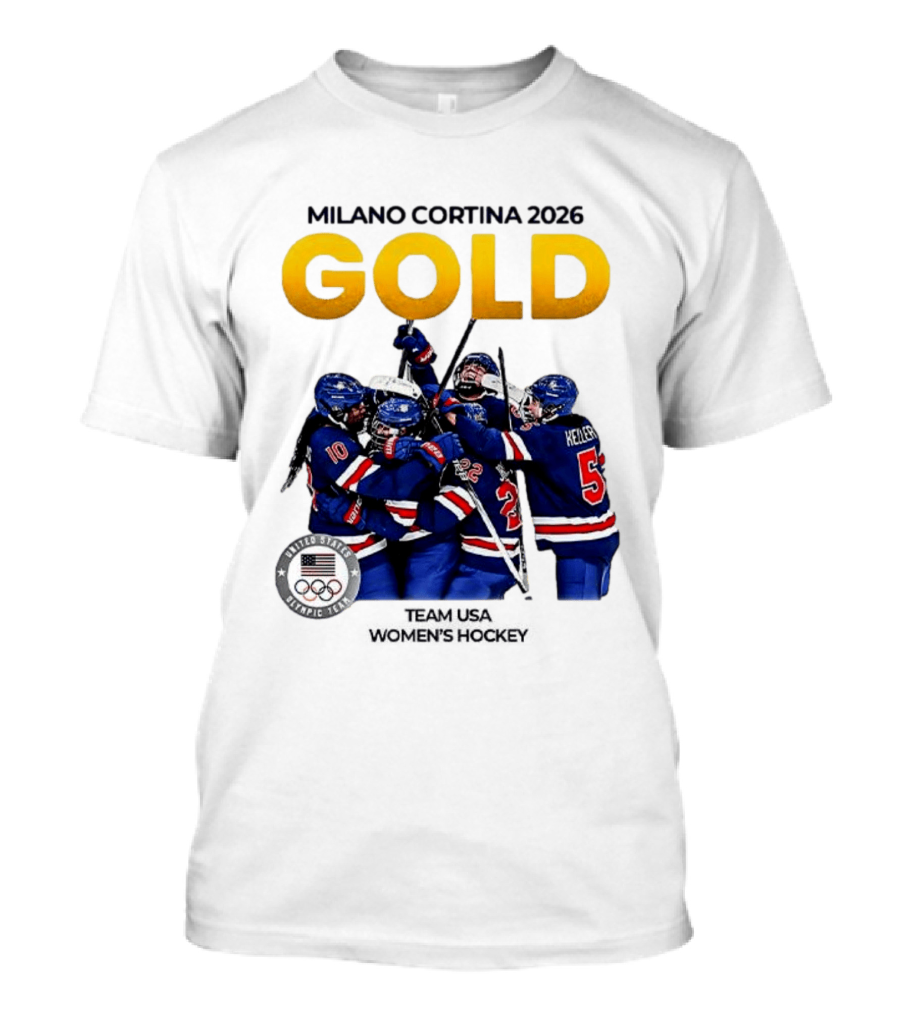 Milano Cortina 2026 Gold Team USA Women's Hockey T-Shirt