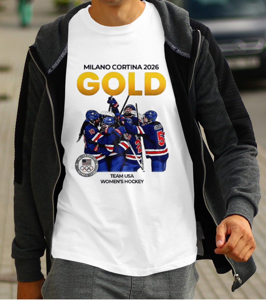 Milano Cortina 2026 Gold Team USA Women's Hockey T-Shirt