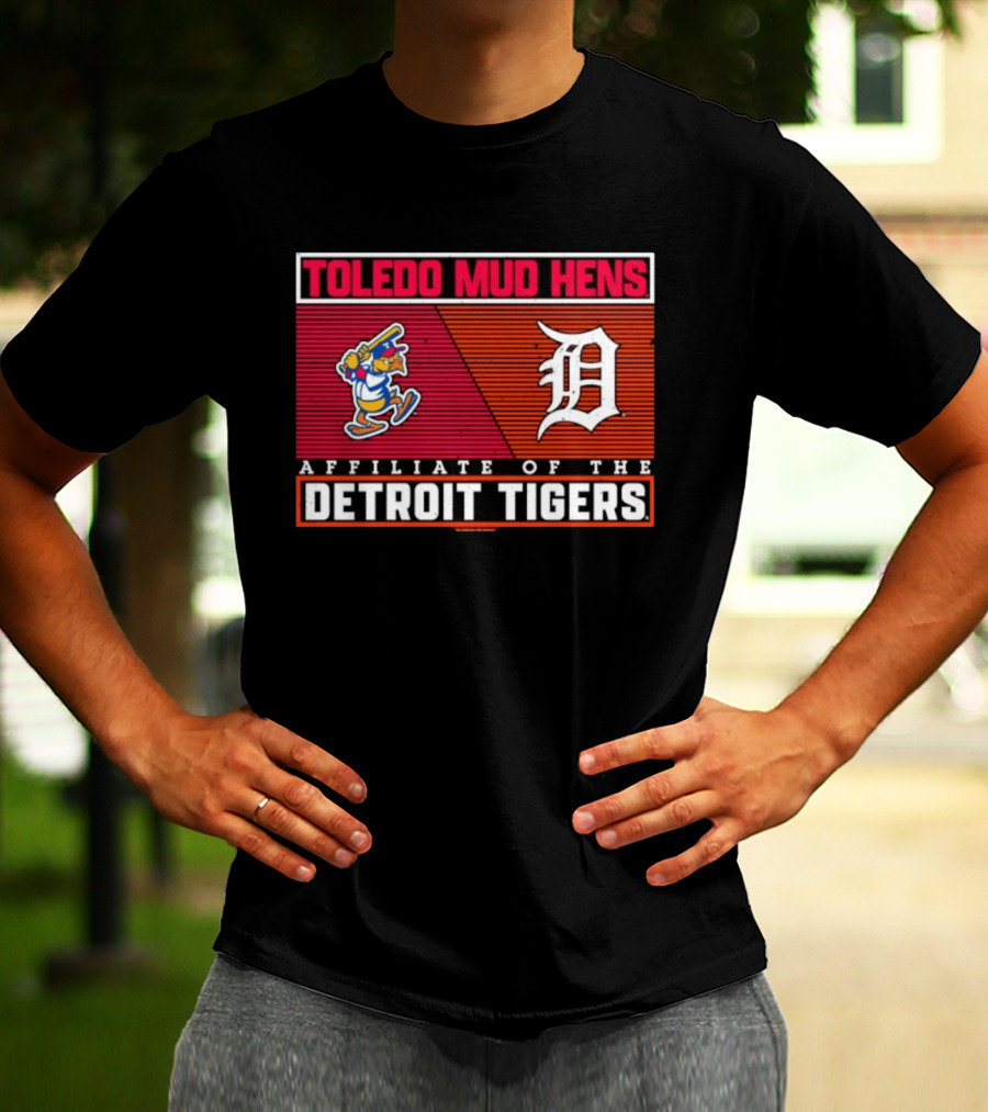 Toledo Mud Hens Detroit Tigers Affiliate Baseball Team Logo Retro Cartoon Bird T-Shirt