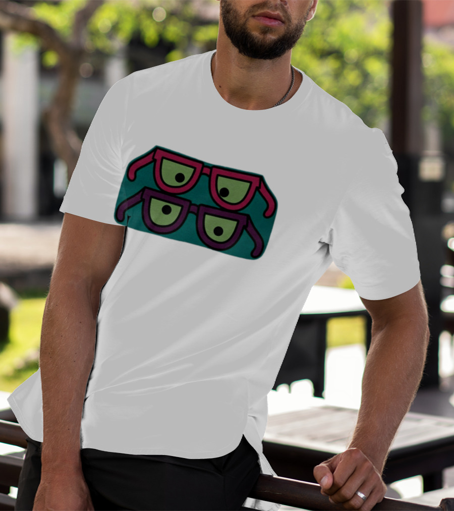 Wacky Eyewear Double Layered Fun Retro Glasses T-Shirt