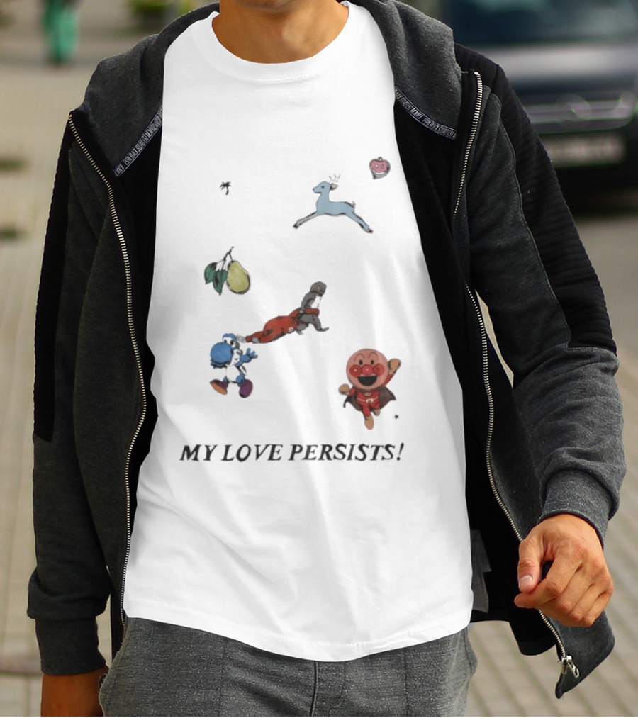 Monkey Punch Anpanman Yoshi My Love Persists Deer Fruit T-Shirt