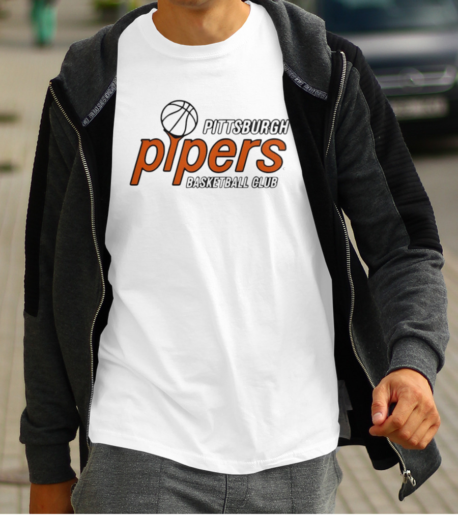 Pittsburgh Pipers Basketball Club Retro Team Branding T-Shirt