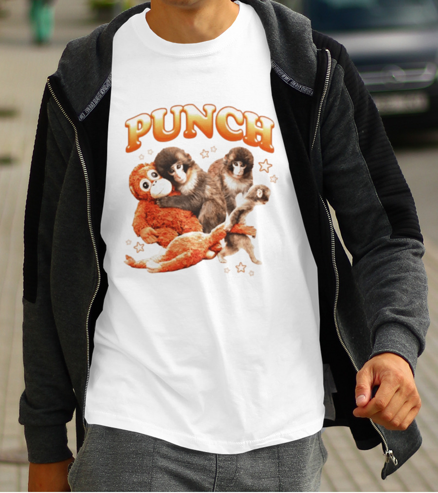 Punch Monkey Trio Surrounded By Stars T-Shirt