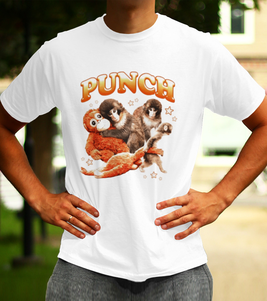 Punch Monkey Trio Surrounded By Stars T-Shirt