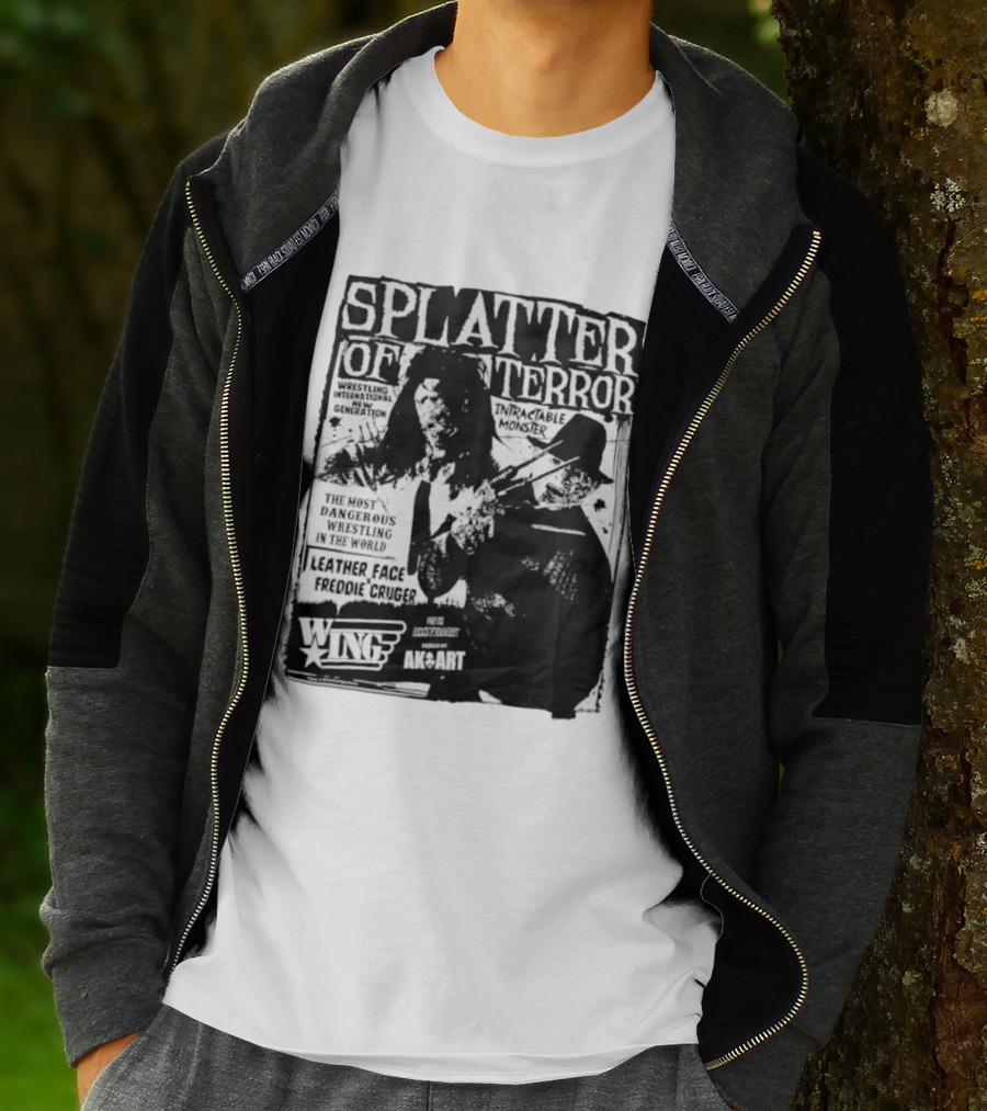 Splatter Of Terror Leatherface Freddy Krueger Wrestling International Intractable Monster T-Shirt
