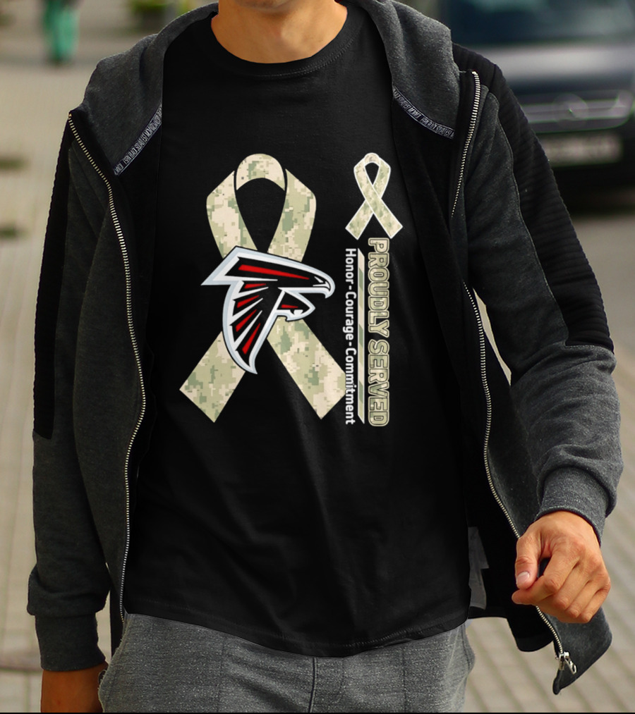 Atlanta Falcons Camo Ribbon Honor Courage Commitment T-Shirt