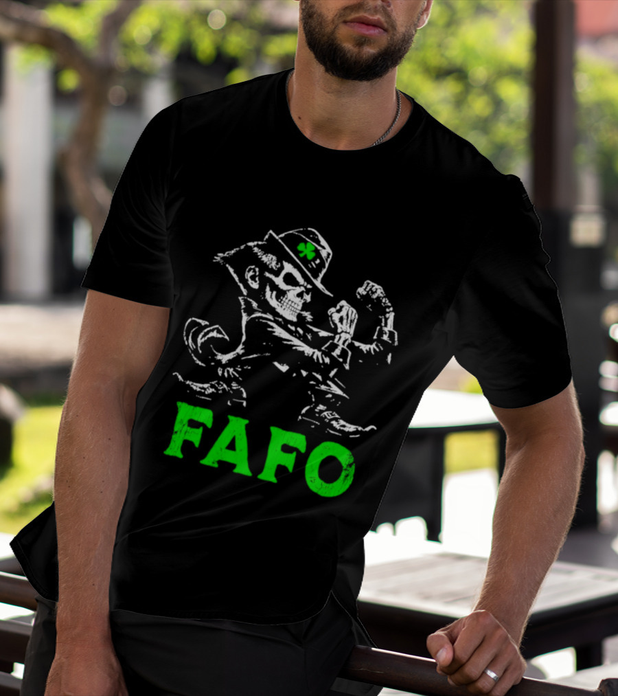 FAFO Skeleton Leprechaun Flexing St Patrick's Day T-Shirt