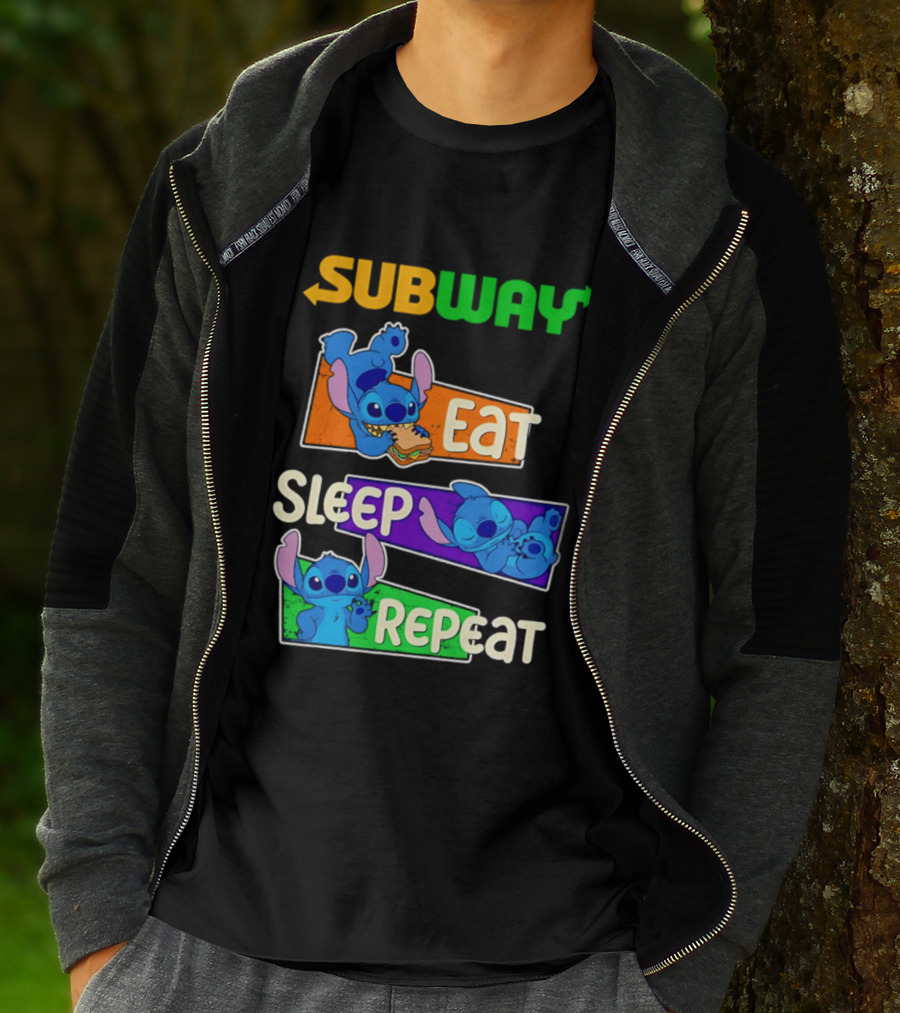 Subway X Stitch Eat Sleep Repeat T-Shirt