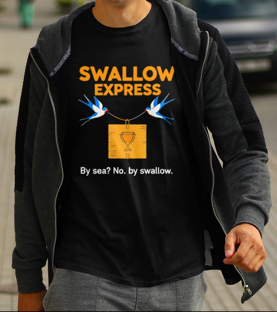 Swallow Express By Sea No By Swallow Classic Birds Carrying Orange Box T-Shirt