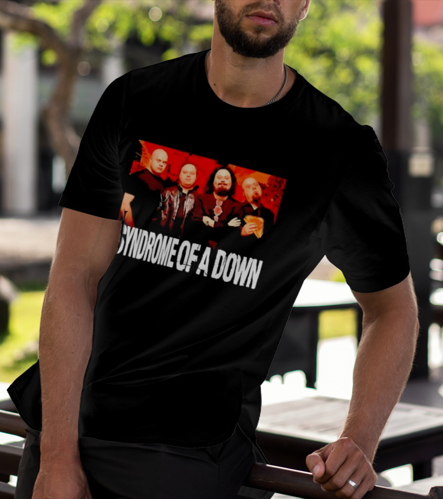 Syndrome Of A Down Band Spoof With Four Figures Eating Pizza T-Shirt