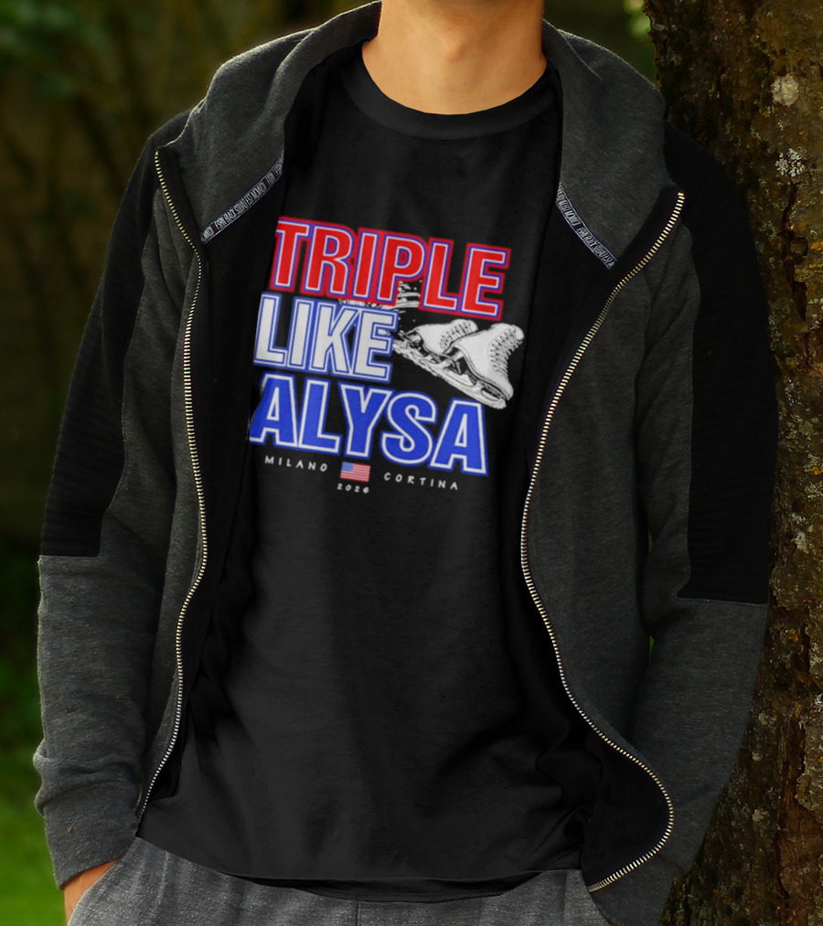 Triple Like Alysa Milano Cortina 2026 USA T-Shirt