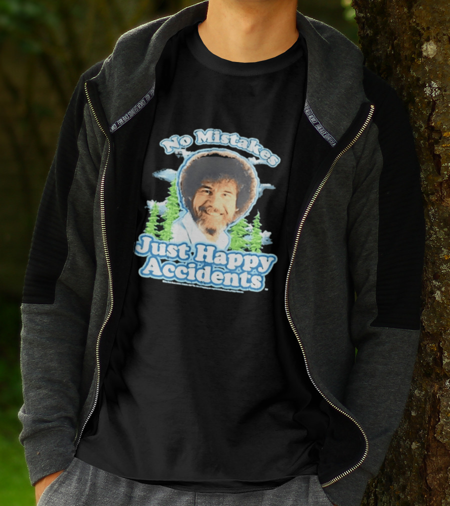No Mistakes Just Happy Accidents Bob Ross Forest T-Shirt