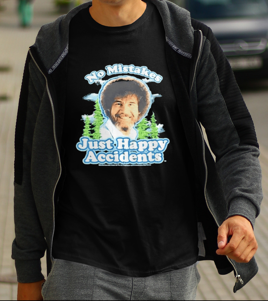 No Mistakes Just Happy Accidents Bob Ross Forest T-Shirt