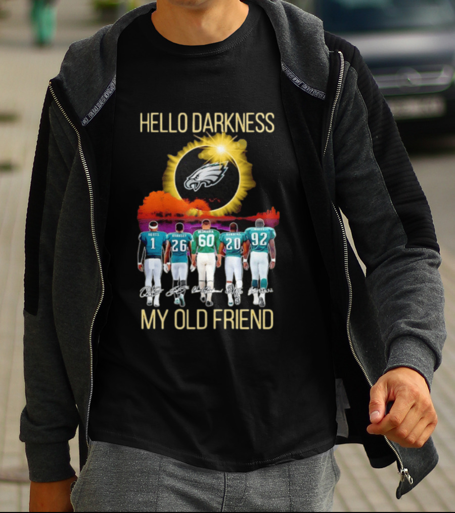 Philadelphia Eagles Players Hello Darkness My Old Friend T-Shirt