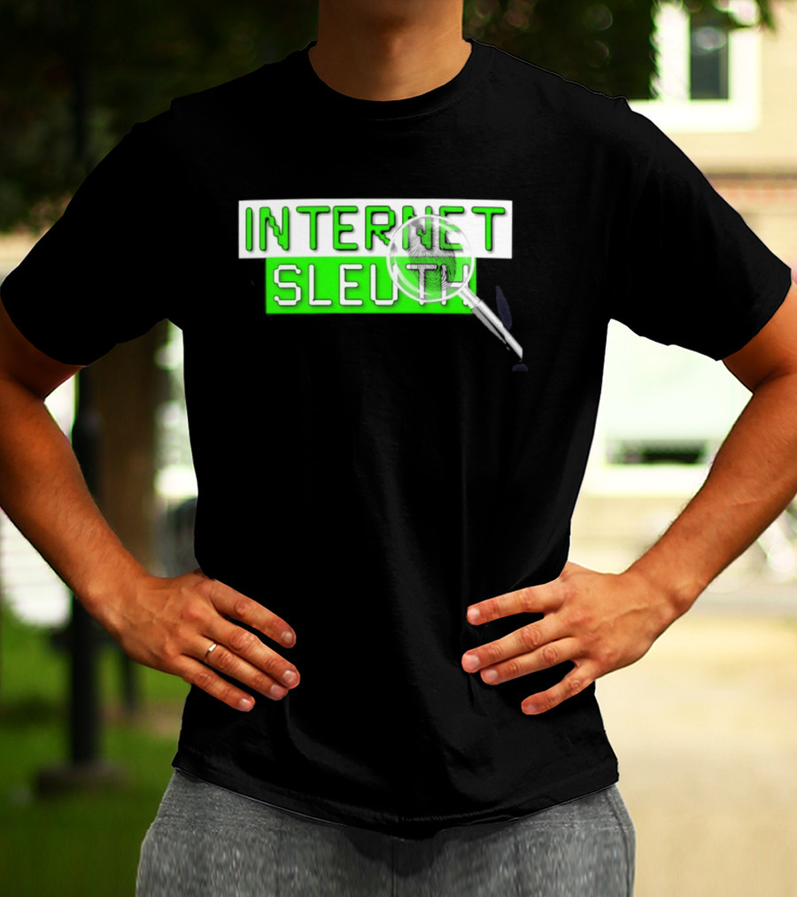 Internet Sleuth Magnifying Glass Green T-Shirt