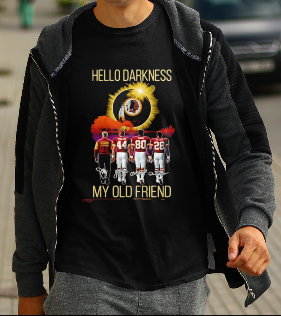 Washington Commanders Gibbs Riggins Monk Green Hello Darkness My Old Friend T-Shirt