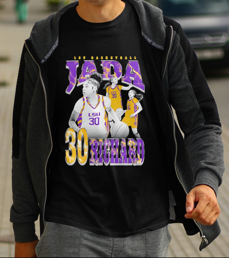 LSU Basketball Jada Richard 30 LSU Tigers Retro 90s T-Shirt