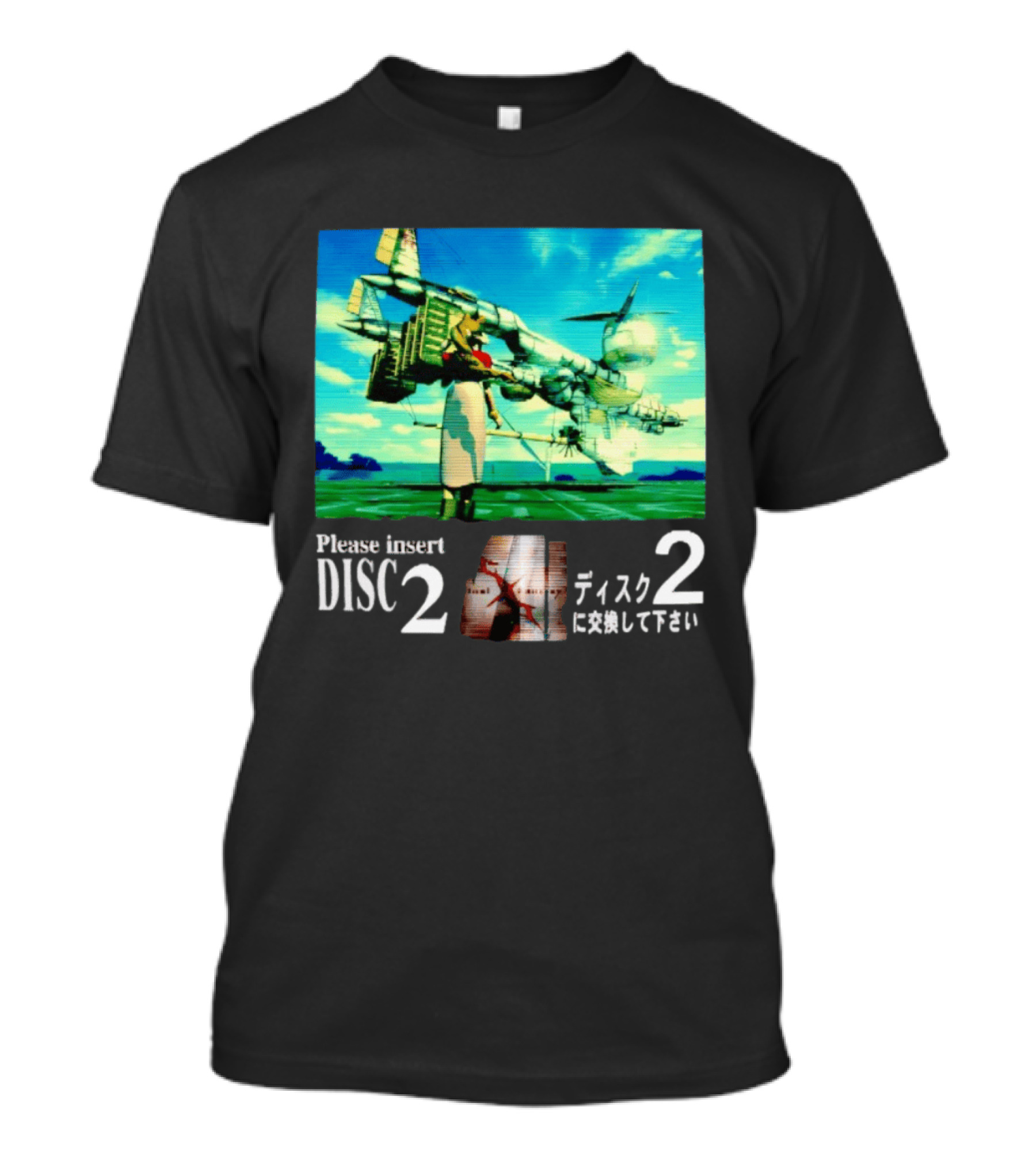 Please Insert Disc 2 Retro Anime Video Game Aesthetic T-Shirt
